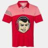 Men's Heathered 3-Stripes Colorblocked Polo Thumbnail
