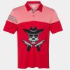 Men's Heathered 3-Stripes Colorblocked Polo Thumbnail